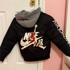 Nike Air Jacket Black Bomber Jacket with Gray Hood